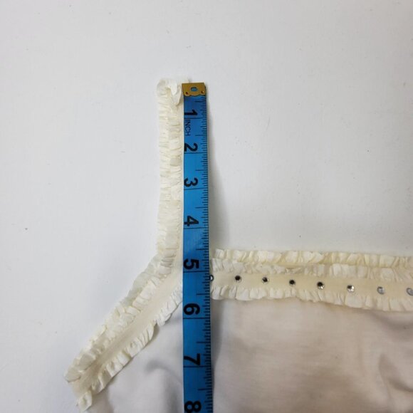 White Crop Top Sequin Bralette Padded Crop Top - Picture 7 of 12